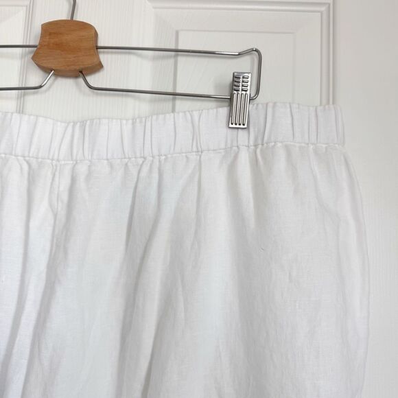 NEW Eileen Fisher 100% Organic Linen Wide Leg Pants in White Full Length 1X - Picture 9 of 11